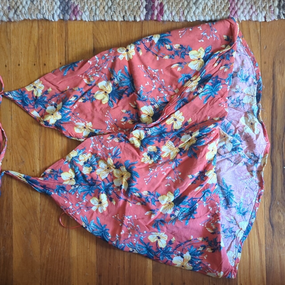 Pink Floral Halter Top - small